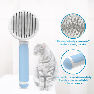 Dog Brush for Shedding, Self-Cleaning Slicker Brush for Dogs & Cats, Pet Grooming Tool for Long Haired & Short Haired Breeds