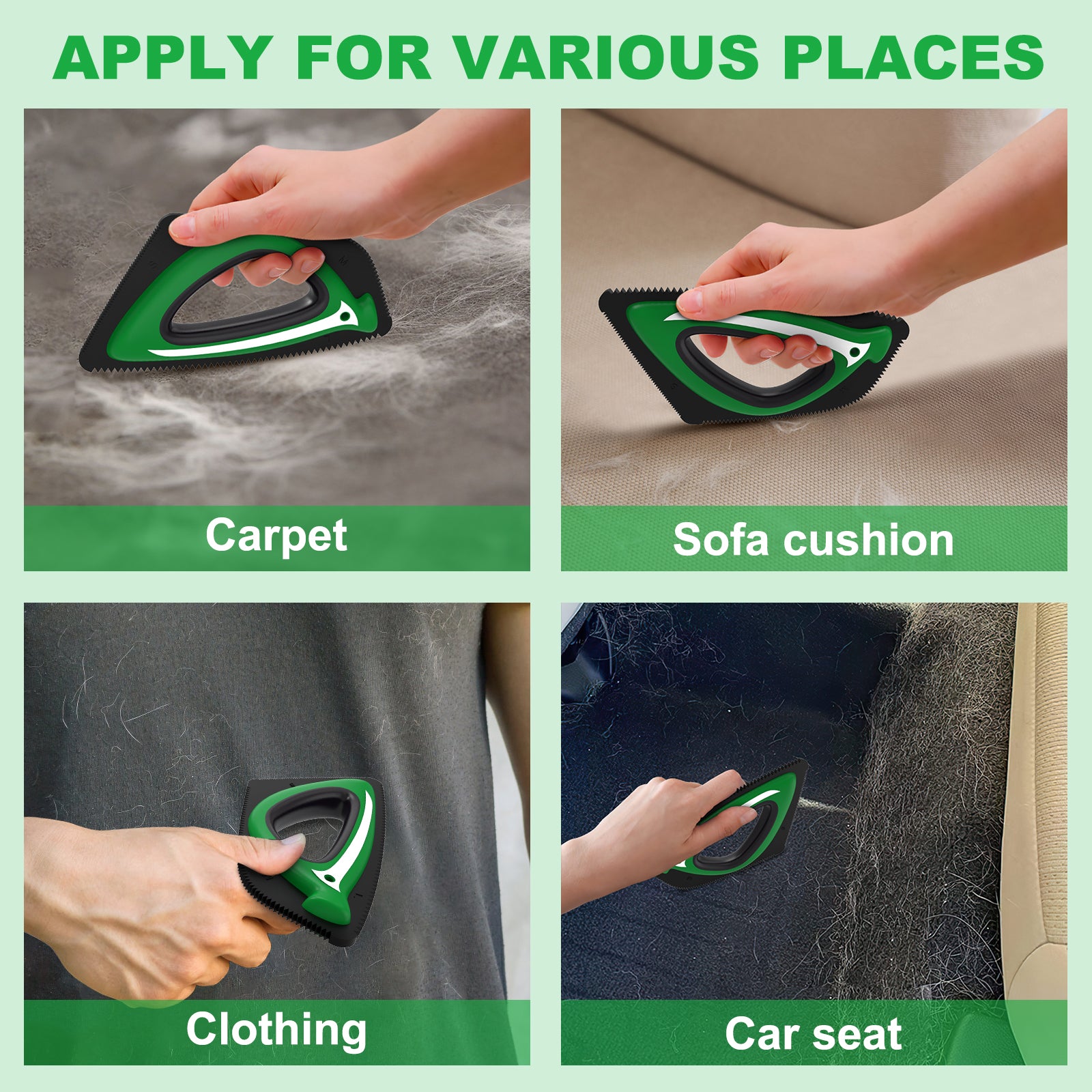 PcEoTllar Pet Hair Remover, Reusable Dog and Cat Hair Remover Brush for Furniture,Car,Carpet - Green