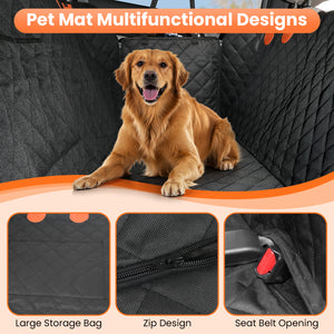 PcEoTllar Dog Car Seat Cover for Back Seat, Waterproof Seat Cover Hammock 600D Heavy Duty Nonslip Soft Back Seat Covers for Cars Trucks and SUVs