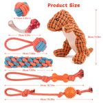 Load image into Gallery viewer, 7 Pack Dog Toys for Aggressive Chewers, Tough Indestructible Dog Chew Bone, Plush Dog Squeak Toy, Teething Dog Rope Toys, for Puppies Small Medium Dogs
