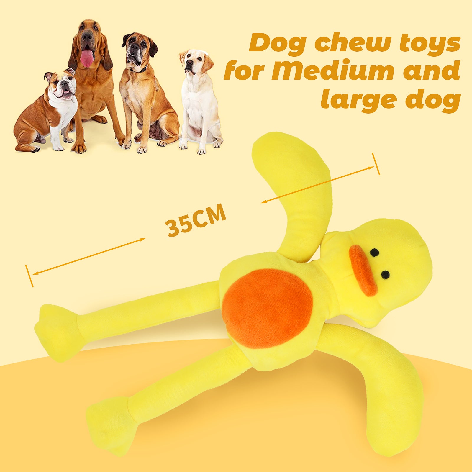 PcEoTllar Dog Plush Toy for Aggressive Chewers, Indestructible Squeaky Dog Toys, Stuffed Animals Toys, Durable Chewing Toys