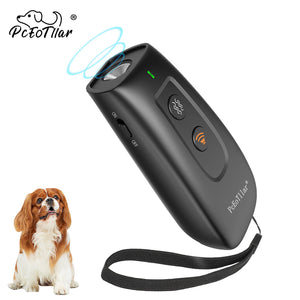 PcEoTllar Barking Device, Dog Barking Control Devices,Rechargeable Ultrasonic Dog Bark Deterrent up to 16.4 Ft Effective Control Range Safe for Human & Dogs Portable Indoor & Outdoor(Black)