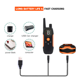 PcEoTllar Dog Training Collar with Beep, Vibration and Shock Training Modes for Small to Large Dogs, Waterproof Rechargeable Bark Collar, 2000ft Remote Range
