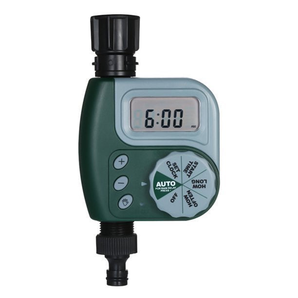 62061z Single Outlet Hose Watering Timer, Outdoor Garden Programmable Watering Timer, Green