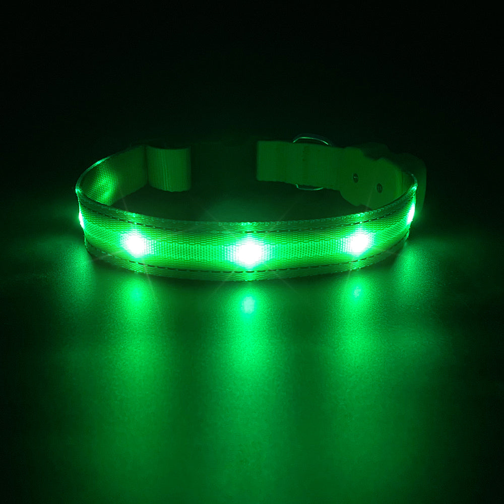 PcEoTllar Light up LED Dog Collar - Waterproof TC Rechargeable RGB Colorful Adjustable Safety Dog Collar for Small Medium Large Dogs