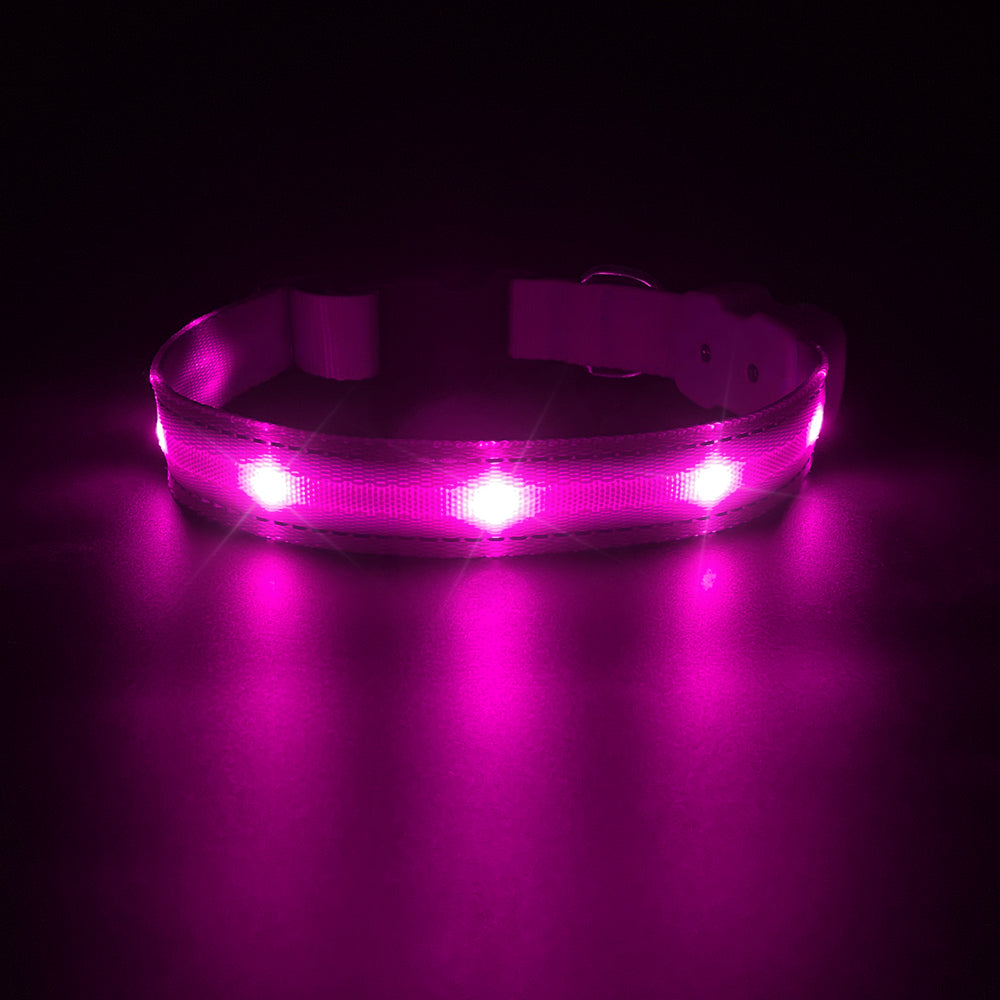 PcEoTllar Light up LED Dog Collar - Waterproof TC Rechargeable RGB Colorful Adjustable Safety Dog Collar for Small Medium Large Dogs