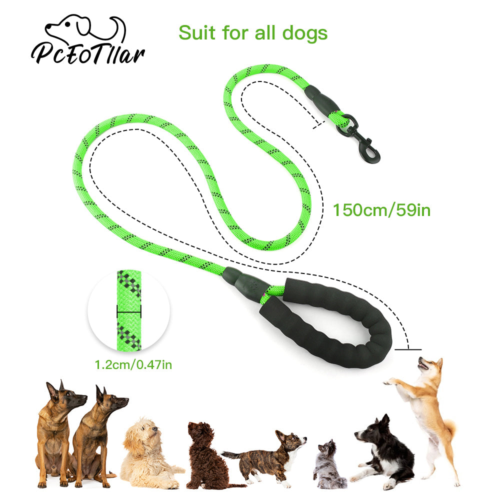 PcEoTllar 5FT Dog Leash with Comfortable Padded Handle Reflective Rope Dog leashe for Medium Large Dogs (Blue)