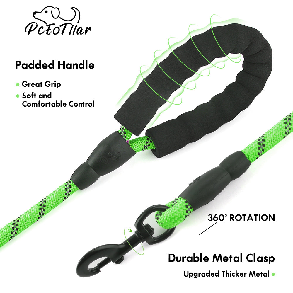 PcEoTllar 5FT Dog Leash with Comfortable Padded Handle Reflective Rope Dog leashe for Medium Large Dogs (Blue)