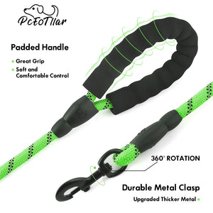 PcEoTllar 5FT Dog Leash with Comfortable Padded Handle Reflective Rope Dog leashe for Medium Large Dogs (Blue)