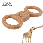 Load image into Gallery viewer, PcEoTllar Natural Rubber 2-Ring Tug Dog Toy, Lightweight, Durable and Water Resistant Interactive Dog Toys for Aggressive Chewers Small Medium Large Dogs (Beige)
