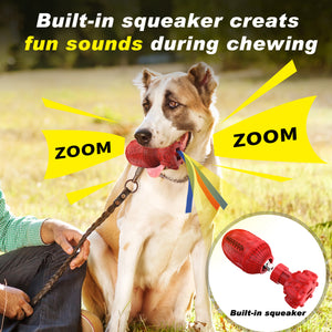 PcEoTllar Dog Chew Toys, Squeaky Tough Non-Toxic 100% Natural Rubber Durable Beef Flavor Dog Toy for Medium Large Dogs Aggressive Chewers