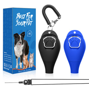 PcEoTllar Dog Training Clicker with Wrist Strap & Halter Rope - Durable Lightweight Easy to Use Perfect for Pet Behavioral Training, 2 Pack, Training Guide Included