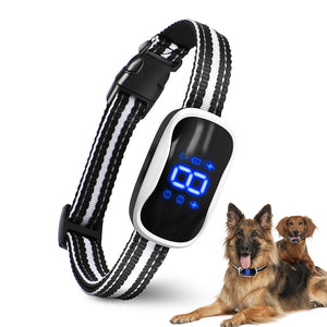 PcEoTllar Dog Bark Collar - Rechargeable Anti Barking Collar with LED Light, Beep, Vibration & Electric Shock for Small Medium Large Dogs, LED Digital Display