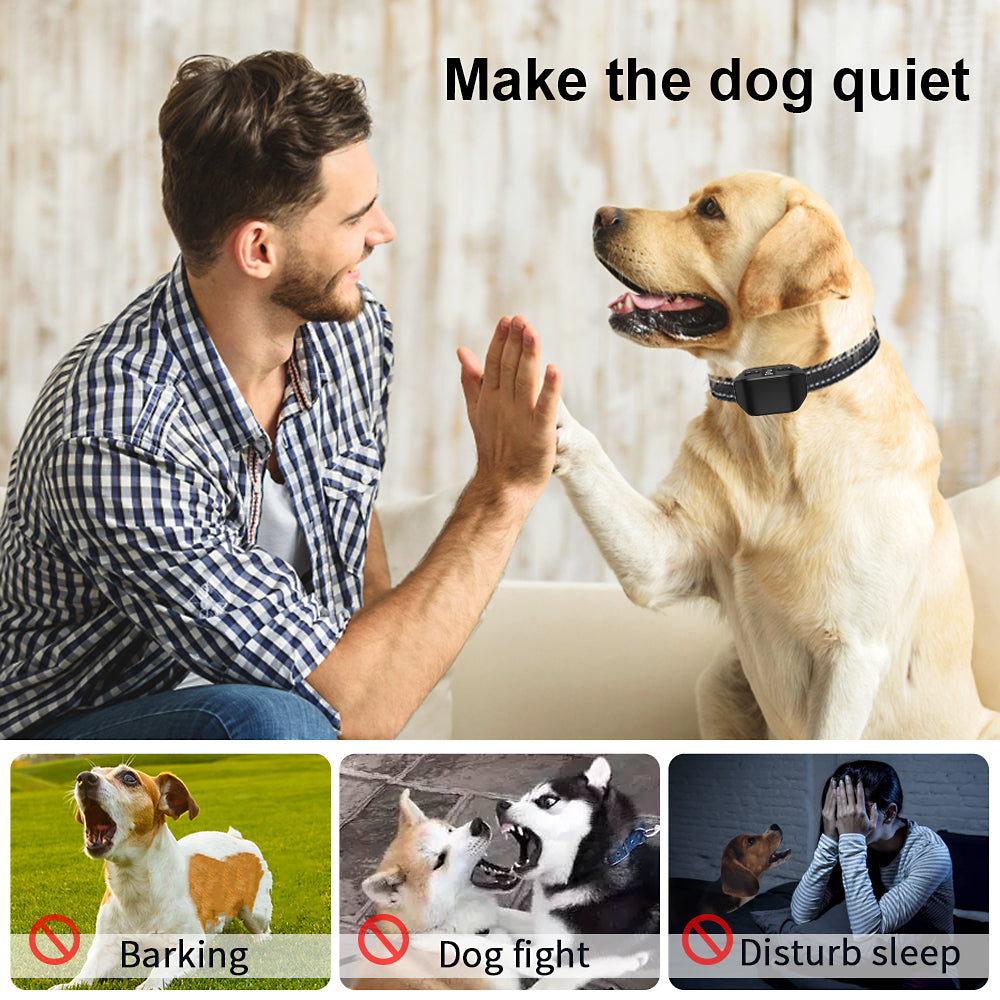 PcEoTllar Dog Bark Collar - Anti Barking Collar with Beep, Vibration & Electric Shock for Small Medium Large Dogs, Waterproof