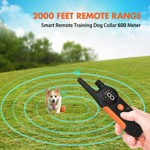 PcEoTllar Dog Training Collar with Beep, Vibration and Shock Training Modes for Small to Large Dogs, Waterproof Rechargeable Bark Collar, 2000ft Remote Range
