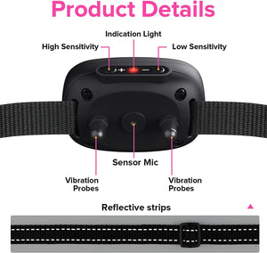 Small Dog Bark Collar, PcEoTllar Bark Collar for Small Dogs 5-15lbs No Shock Bark Collar for Small Medium Large Dogs with 7 Adjustable Sensitivity and Intensity Beep Vibration