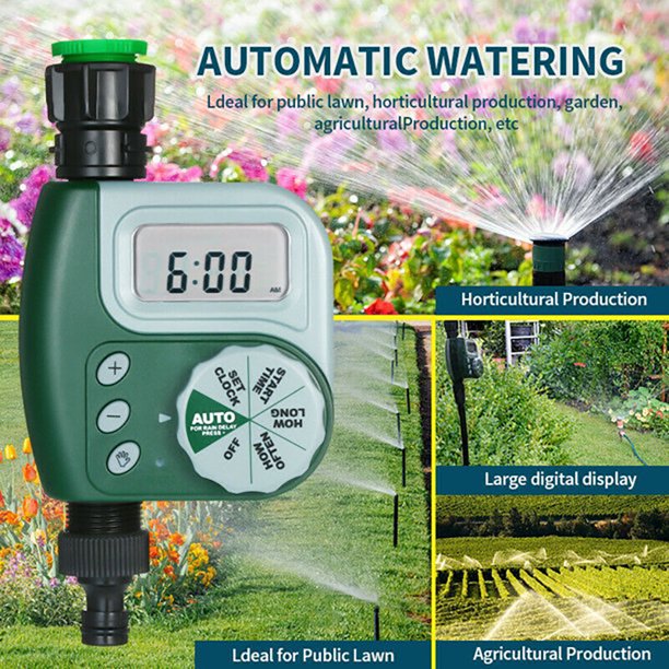 62061z Single Outlet Hose Watering Timer, Outdoor Garden Programmable Watering Timer, Green