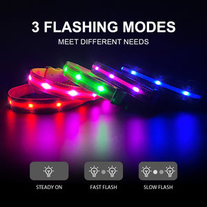 PcEoTllar Light up LED Dog Collar - Waterproof TC Rechargeable RGB Colorful Adjustable Safety Dog Collar for Small Medium Large Dogs