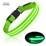 Load image into Gallery viewer, PcEoTllar LED Dog Collar - Waterproof Rechargeable for Night Walking Light up Adjustable Safety Dog Collar for Large Dogs (Green)

