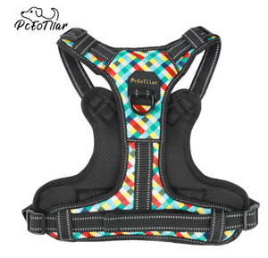 PcEoTllar No Pull Dog Harness, Adjustable Reflective Soft Breathable Oxford Dog Walking Harness with Easy Control Handle for Small Dogs