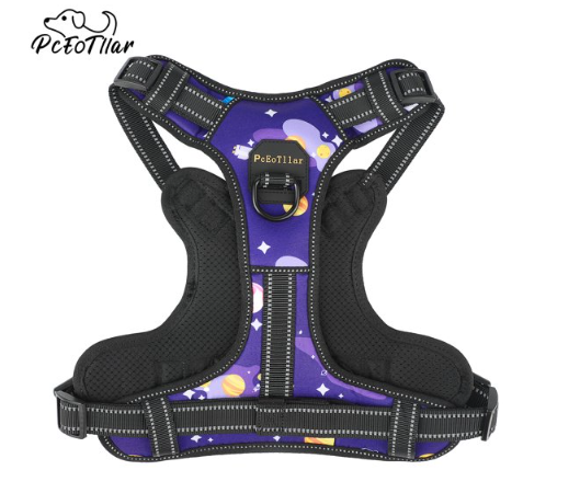PcEoTllar No Pull Dog Harness, Adjustable Reflective Soft Breathable Oxford Dog Walking Harness with Easy Control Handle for Small Dogs
