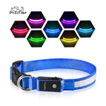Load image into Gallery viewer, PcEoTllar LED Dog Collar, Waterproof Rechargeable for Night Walking RGB Colorful Light up Adjustable Safety Dog Collar for Small Medium Large Dogs
