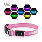 Load image into Gallery viewer, PcEoTllar LED Dog Collar, Waterproof Rechargeable for Night Walking RGB Colorful Light up Adjustable Safety Dog Collar for Small Medium Large Dogs
