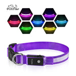 Load image into Gallery viewer, PcEoTllar LED Dog Collar, Waterproof Rechargeable for Night Walking RGB Colorful Light up Adjustable Safety Dog Collar for Small Medium Large Dogs
