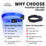 Load image into Gallery viewer, PcEoTllar LED Dog Collar - Waterproof Rechargeable for Night Walking Light up Adjustable Safety Dog Collar for Large Dogs (Green)
