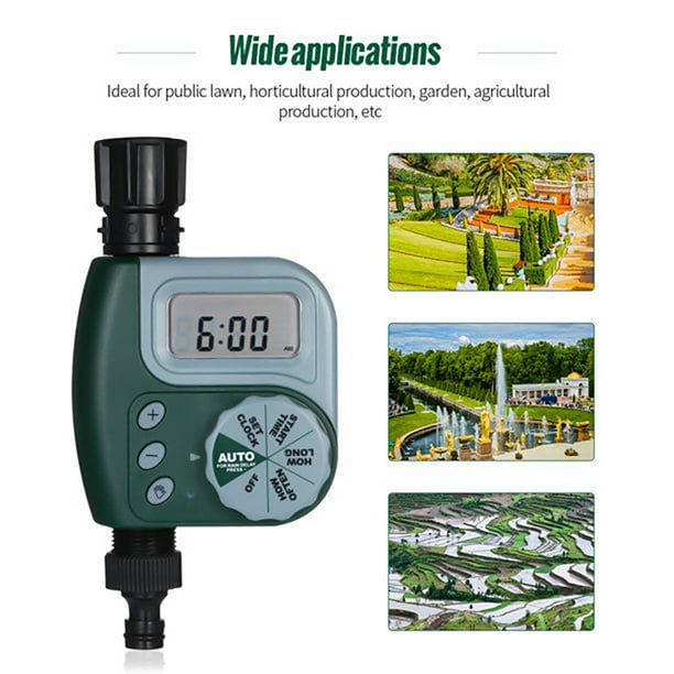 62061z Single Outlet Hose Watering Timer, Outdoor Garden Programmable Watering Timer, Green