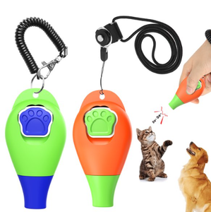 PcEoTllar Dog Training Clicker with Wrist Strap & Halter Rope - Durable Lightweight Easy to Use Perfect for Pet Behavioral Training, 2 Pack, Training Guide Included