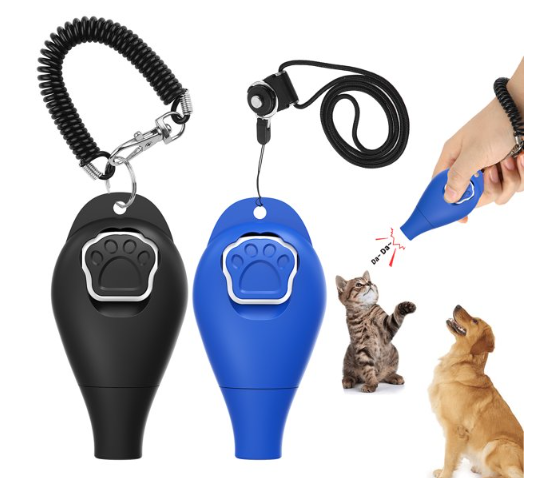 PcEoTllar Dog Training Clicker with Wrist Strap & Halter Rope - Durable Lightweight Easy to Use Perfect for Pet Behavioral Training, 2 Pack, Training Guide Included